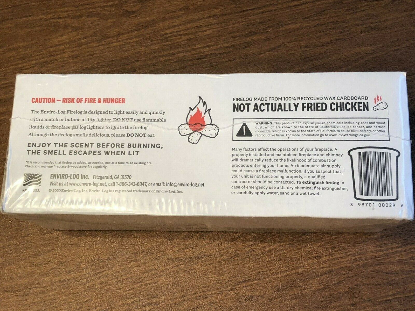 KFC 11 Herbs Spices Limited Edition FIRE LOG EnviroLog KENTUCKY FRIED CHICKEN - Fresh Stock Dated December 2025