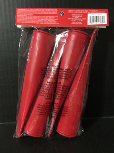 Celebrate It Red Silicone Push-Up Ice Pop Molds with Tops 4 Sets New - Fresh Stock Dated February 2026