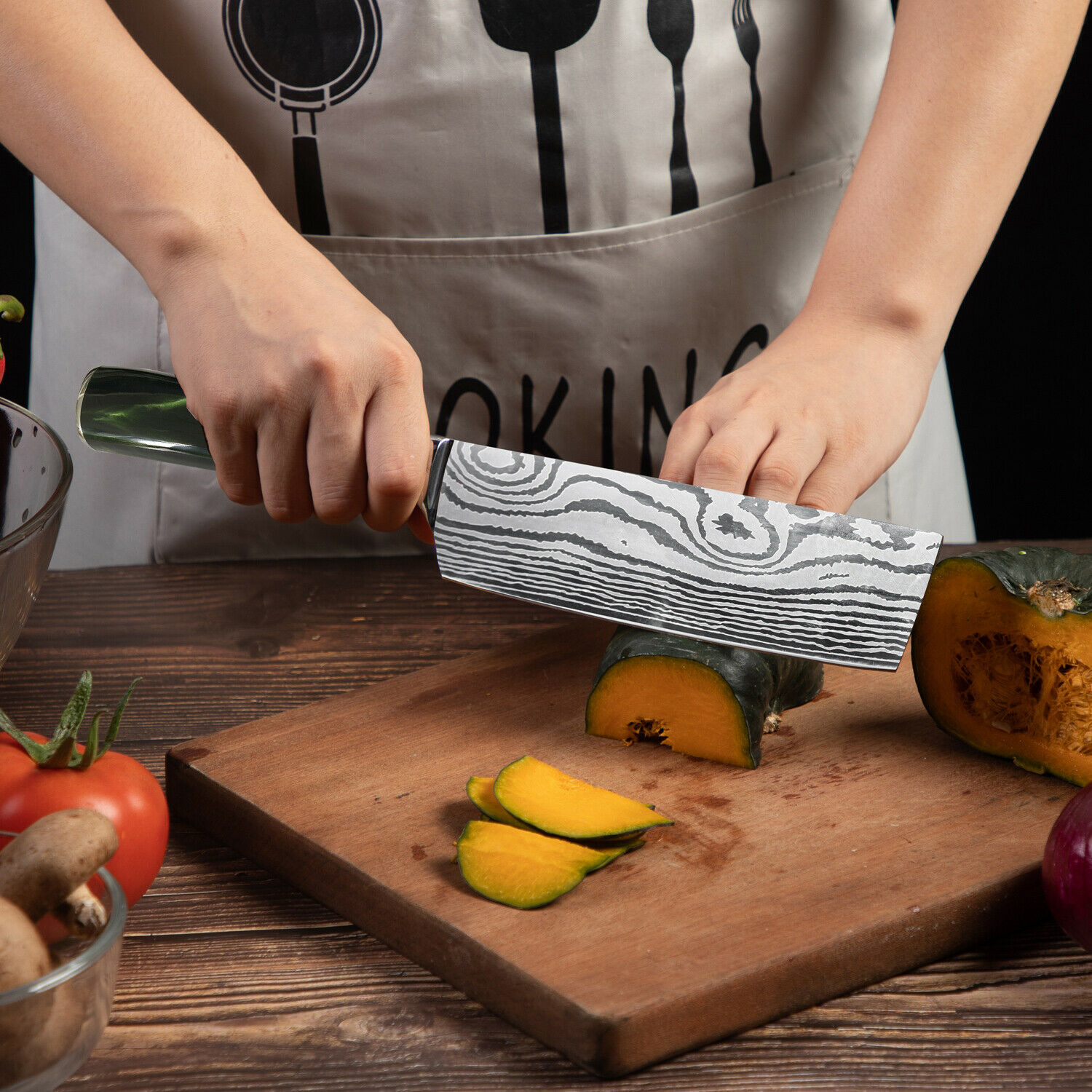 2Pcs High Carbon Steel Kitchen Knife Set 7in Nakiri Cleaver Knive+8in Chef Knife - Fresh Stock Dated January 2026