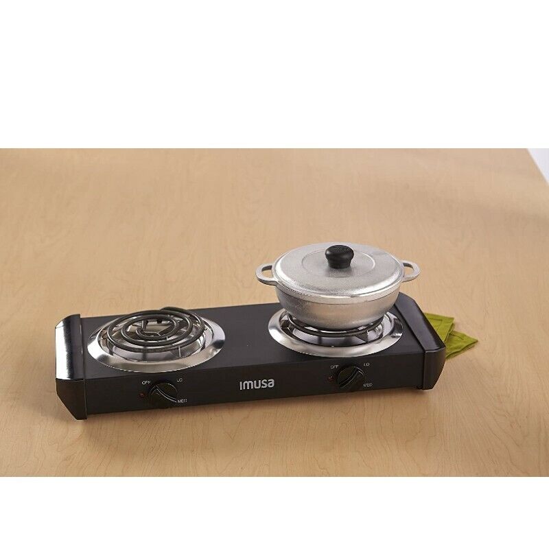 Estufa Cocina Electrica De 2 Hornillas Portatil Elegante y Potente Apartamento - Fresh Stock Dated February 2026