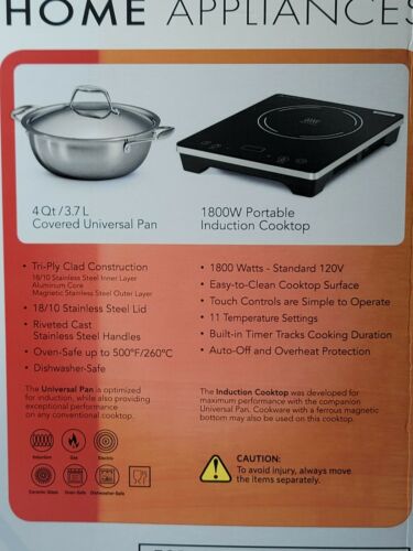Tramontina 3 Piece Protable Induction Cooking System w/ 4qt Covered Pan - Fresh Stock Dated February 2026
