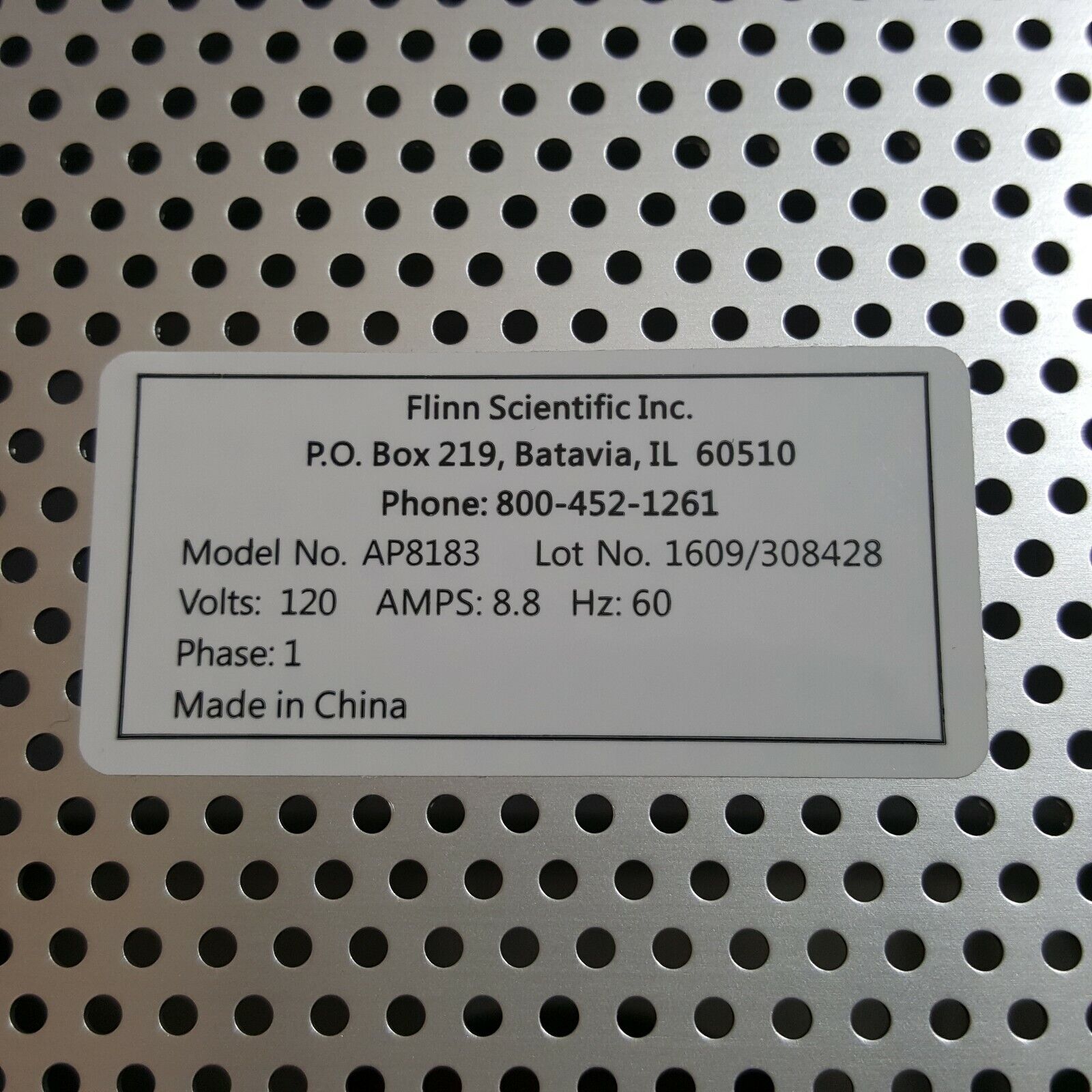 Flinn Scientific, Inc. Hot Plate Model AP8183  Tested.  Rare. - Fresh Stock Dated February 2026