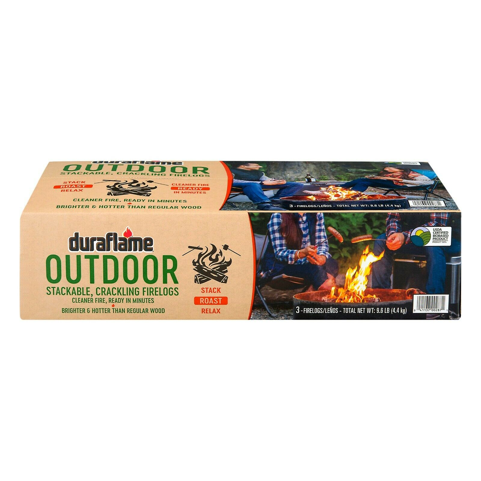 Duraflame Outdoor Crackling Firelogs, Box of 3 Logs for 1 Campfire - Fresh Stock Dated January 2026