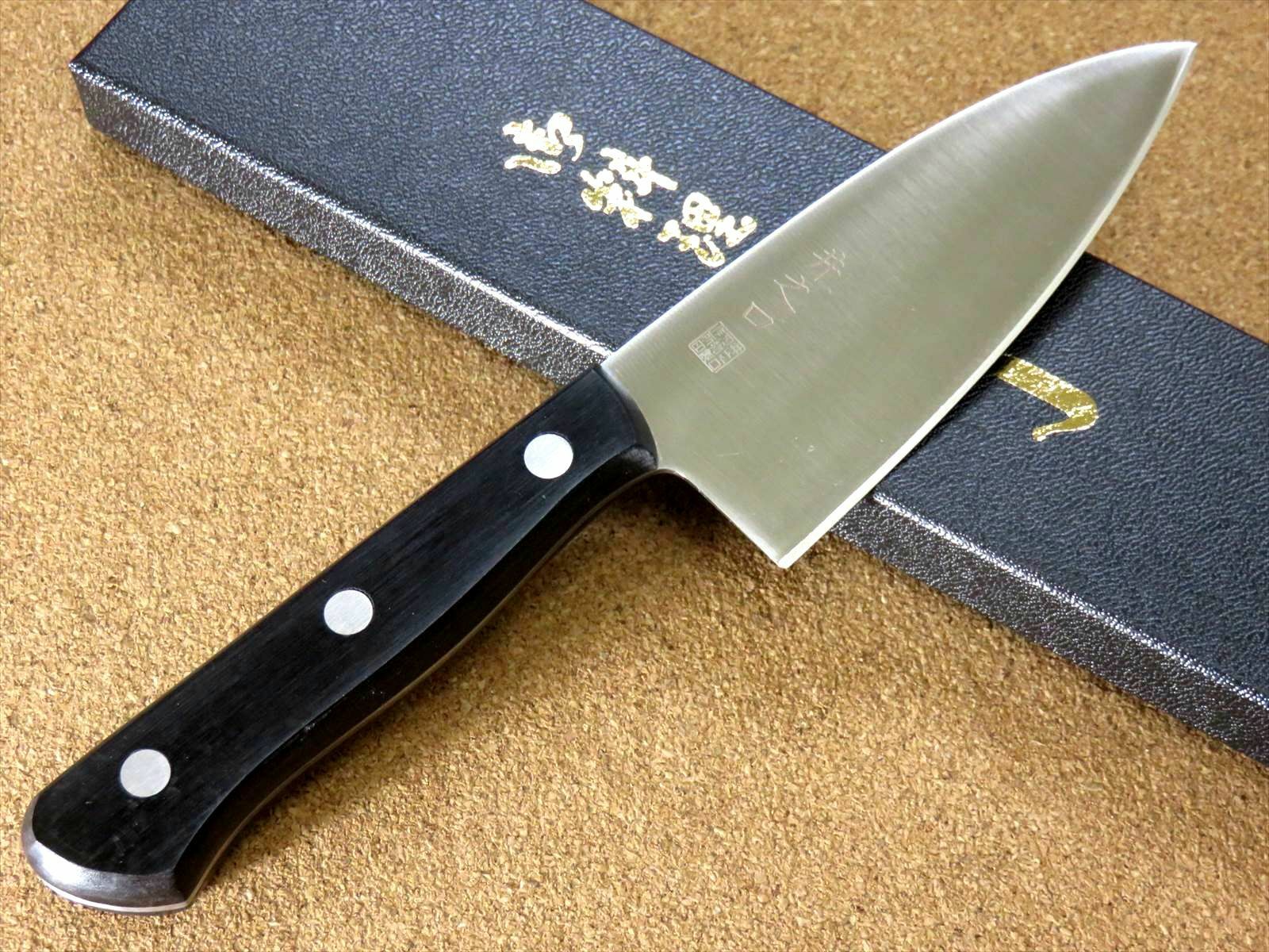 Japanese Kitchen Small Knife 110mm 4 in Double-edged Fishing Outdoor SEKI JAPAN - Fresh Stock Dated February 2026