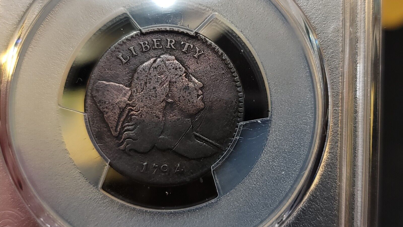 1794 Normal Head, Small Letters Edge, Half Cent 1/2C C-3a, B-5b PCGS VG Scratch - Fresh Stock Dated December 2025