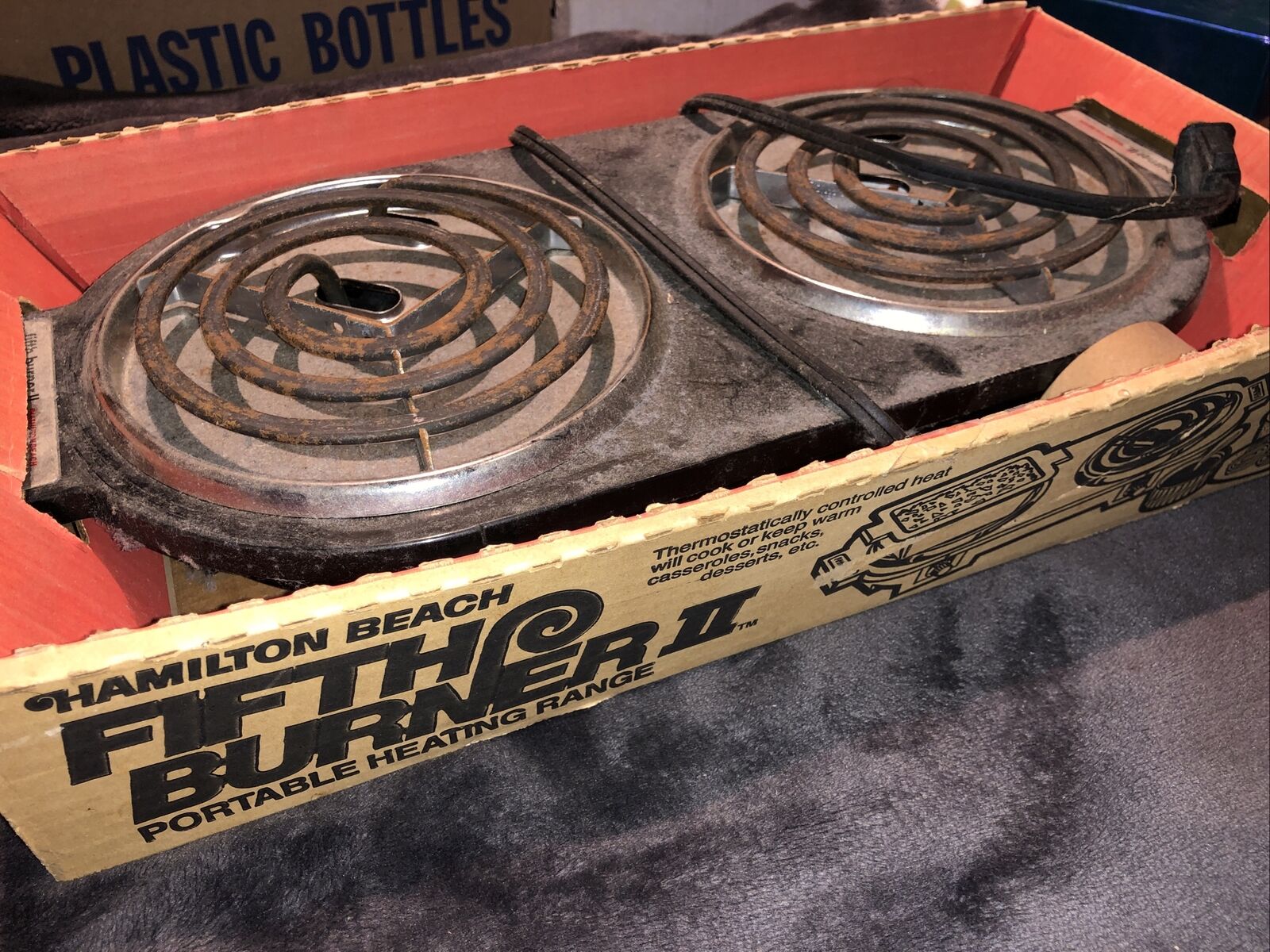 Vtg Hamilton Beach Fifth Burner II Portable Heating Range Dual Hot Plate - Fresh Stock Dated February 2026