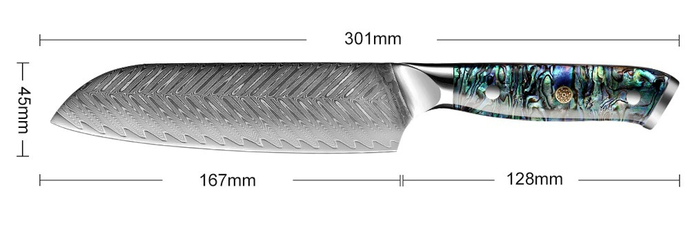 7In Chef Santoku Knife 67Layers VG10 Damascus Steel Kitchen Knives Free Shipping - Fresh Stock Dated January 2026