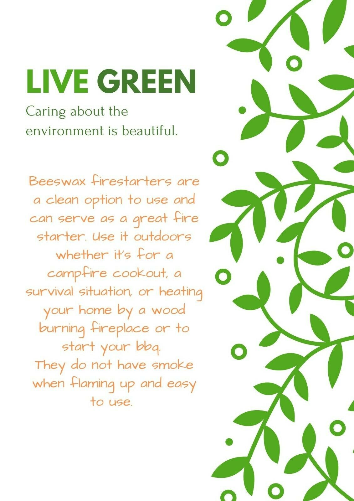 10 pieces Natural Beeswax Fire Starters HandCrafted in USA -Made in USA - Fresh Stock Dated January 2026