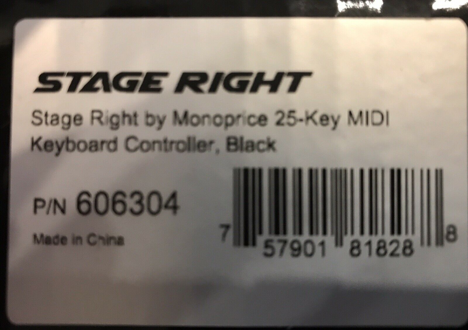 Monoprice Stage Right Midi Keyboard Controller, Black, 25 Key, with power supply - Fresh Stock Dated December 2025