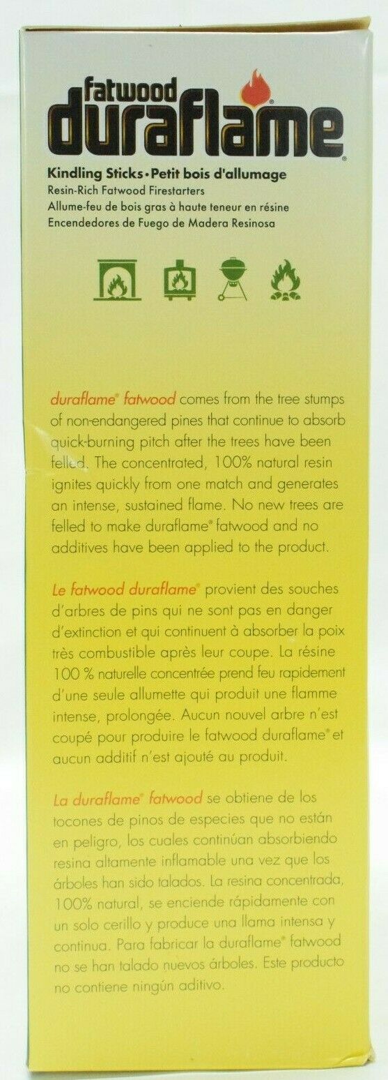 Duraflame Fatwood Kindling Sticks, 100% Natural - 5 Boxes, 86.4 cu in each - Fresh Stock Dated January 2026