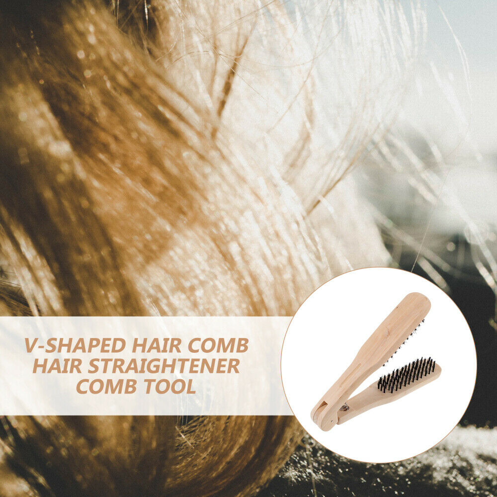 2Pcs Hair Straightening Brush V-shaped Hair Comb Hair Straightener Comb Tool - Fresh Stock Dated February 2026