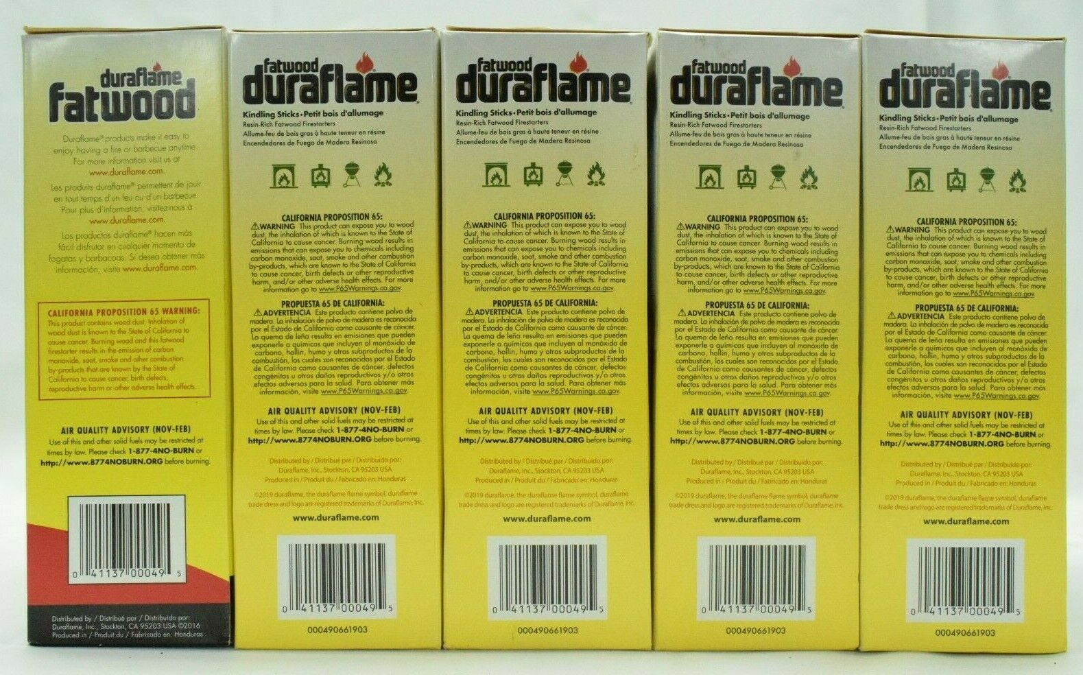 Duraflame Fatwood Kindling Sticks, 100% Natural - 5 Boxes, 86.4 cu in each - Fresh Stock Dated January 2026