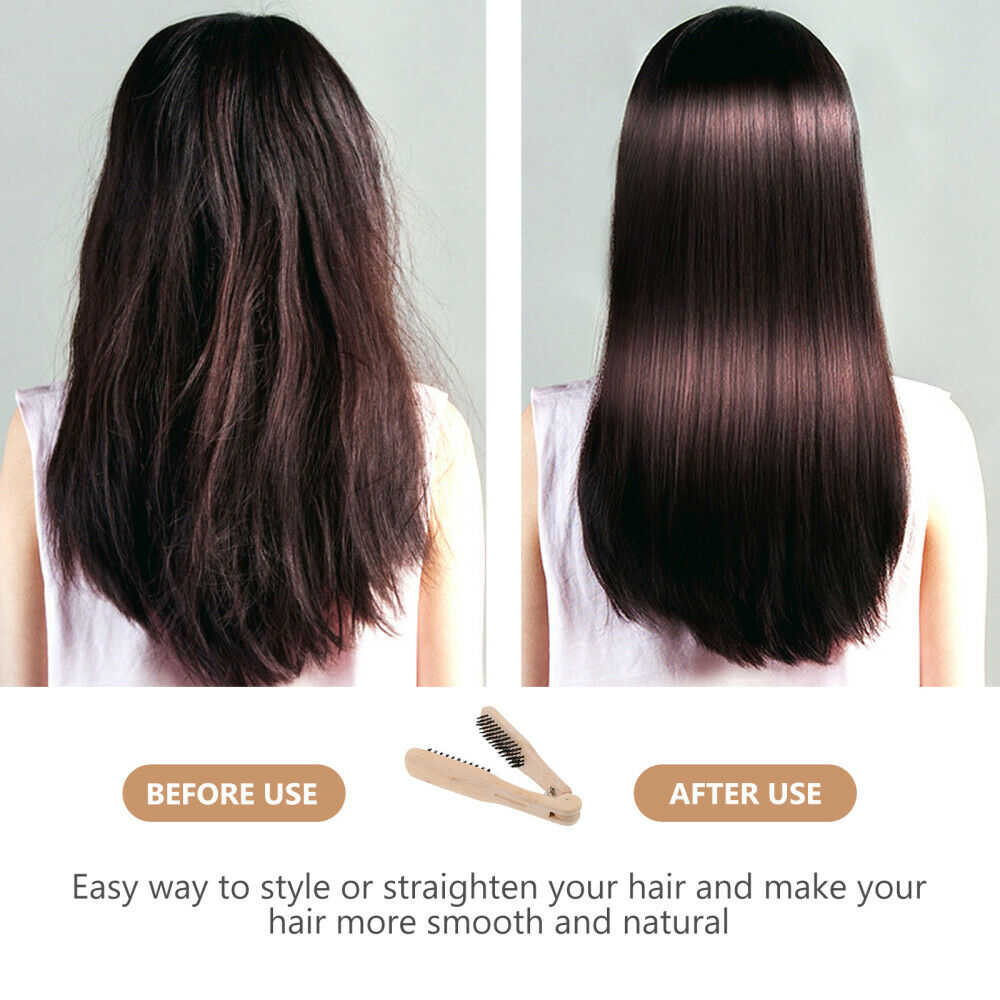2Pcs Hair Straightening Brush V-shaped Hair Comb Hair Straightener Comb Tool - Fresh Stock Dated February 2026