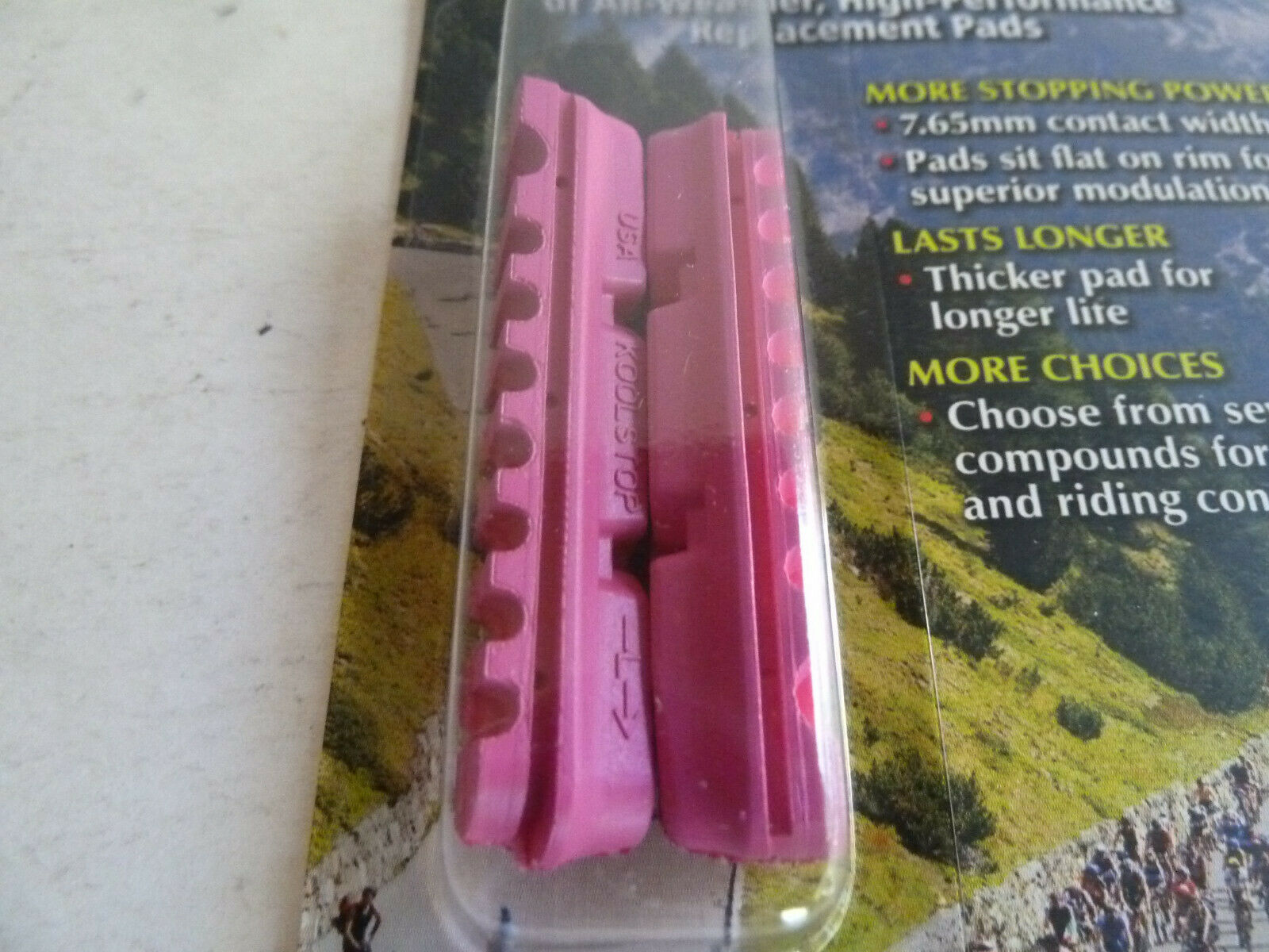 Kool Stop Dura Type brake pad inserts, hot pink, all weather, Shimano - Fresh Stock Dated December 2025