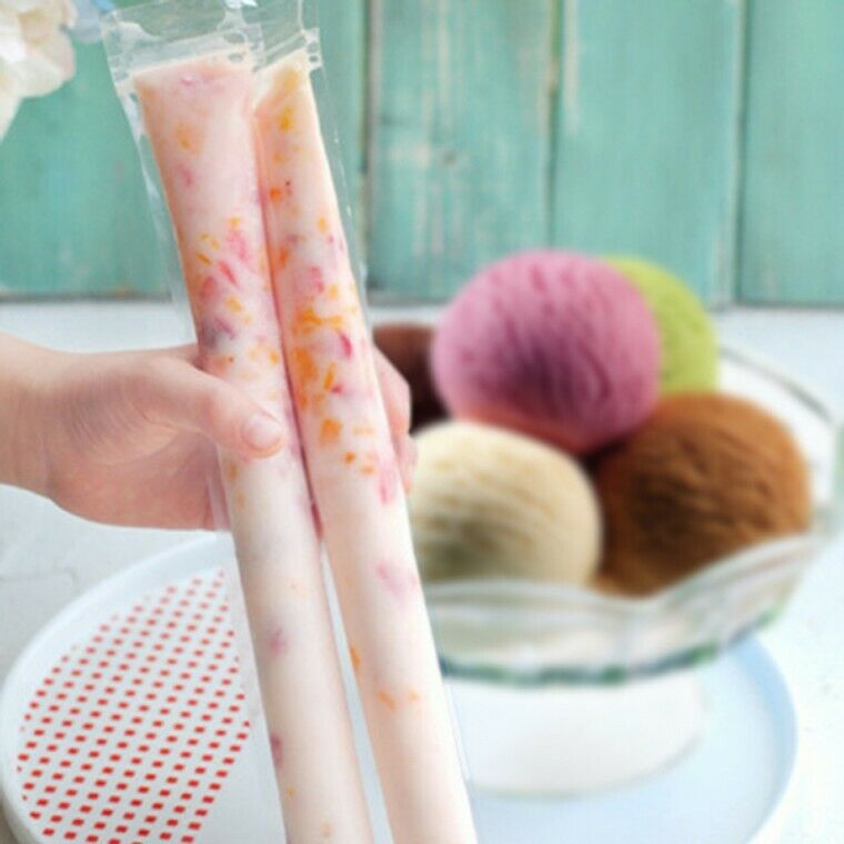 20/40Pcs Ice Pop Molds Bags DIY Ice Cream Popsicle Ice Candy Disposable Plastic - Fresh Stock Dated February 2026
