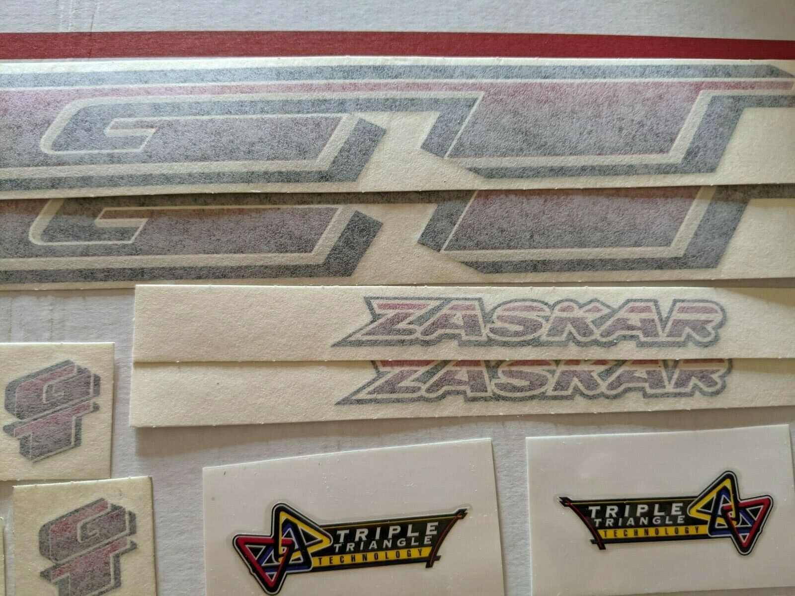 MTB GT ZASKAR  decal set  RTS Originals RED/WHITE - Fresh Stock Dated December 2025