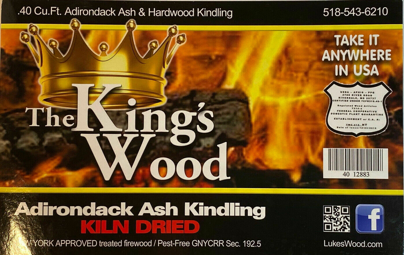 Adirondack Kindling Wood Firewood 8-10 Lb Hardwood Fire Starters USDA Kiln Dried - Fresh Stock Dated December 2025