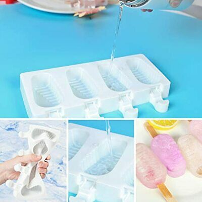 Ozera 2 Pack Silicone Popsicle Molds, 4 Cavities Homemade For Kids, Cakesicle 50 - Fresh Stock Dated February 2026