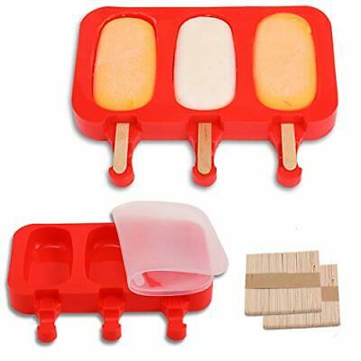 Flat Silicone Popsicle Molds for Kids BPA-Free, DIY Ice Pop Molds with Red - Fresh Stock Dated February 2026