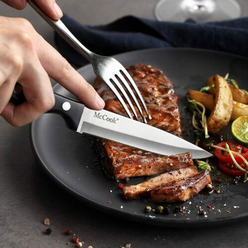McCook MC55 8PCS Steak Knife Set Full Tang Stainless Steel Steak Knives - Fresh Stock Dated January 2026