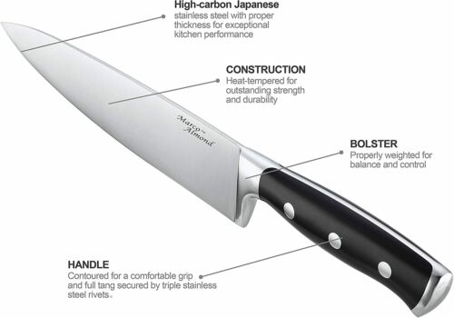 14-Piece Knife Block Set Stainless Steel Built-in Sharpener Knife Set with Block - Fresh Stock Dated January 2026