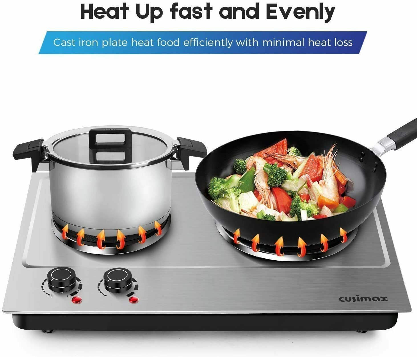 Hot Plate Electric Double Burner Cast Iron Heating Plate Outdoor Stove 1800W - Fresh Stock Dated February 2026