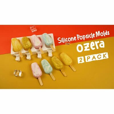 Ozera 2 Pack Silicone Popsicle Molds, 4 Cavities Homemade For Kids, Cakesicle 50 - Fresh Stock Dated February 2026