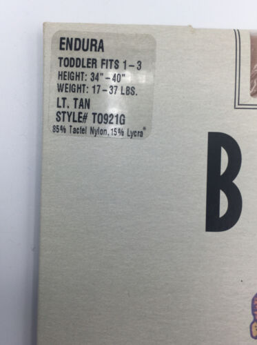 New BLOCH Endura Dance Tights Light Tan Size Toddler Fits 1-3 #T0921G Jazz / Tap - Fresh Stock Dated December 2025