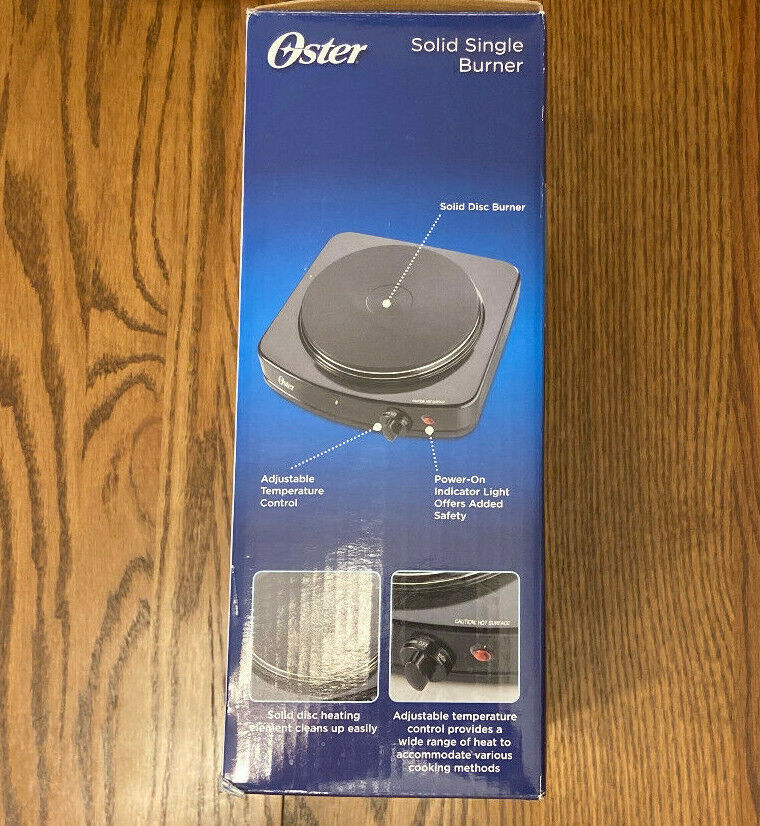 OSTER - Solid Single BURNER - Adjustable Temp - HOT PLATE - NIB - Fresh Stock Dated February 2026