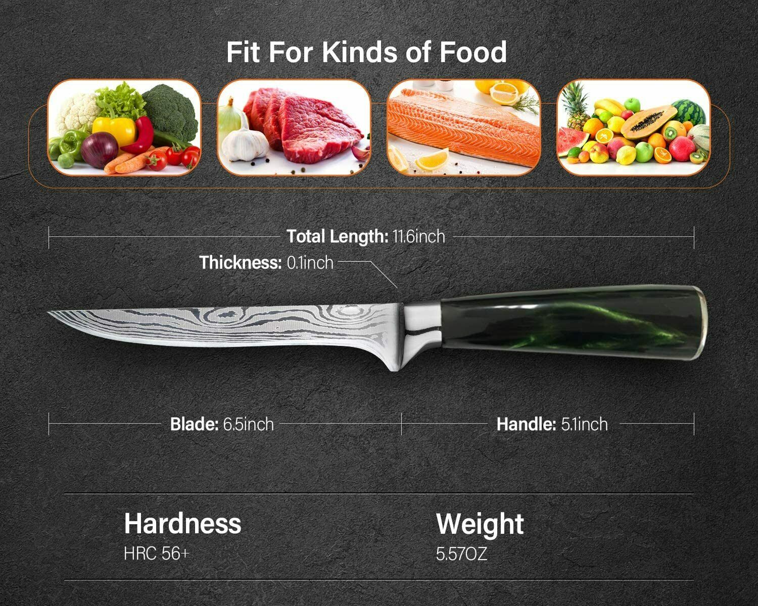 New 6 Inch Boning Knife German High Carbon Stainless Steel Fillet Knife for Home - Fresh Stock Dated February 2026