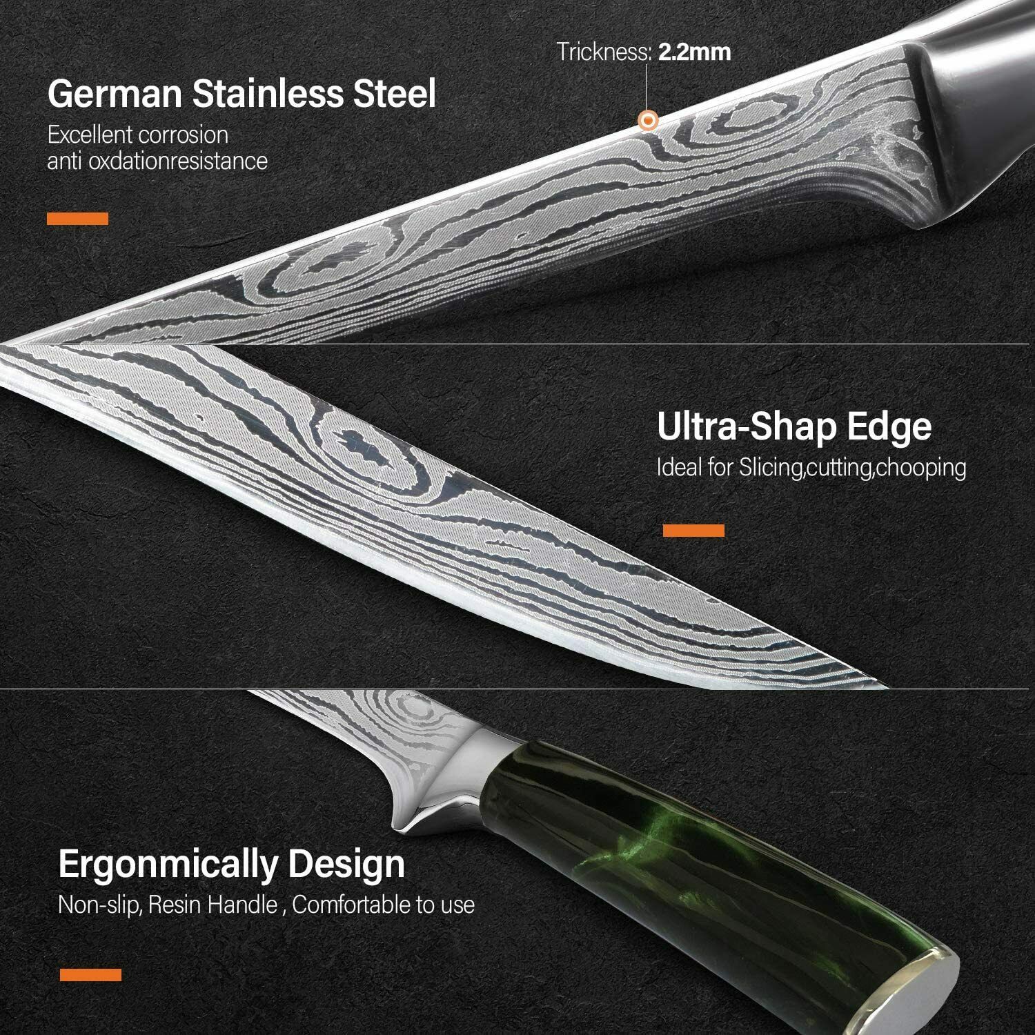 New 6 Inch Boning Knife German High Carbon Stainless Steel Fillet Knife for Home - Fresh Stock Dated February 2026