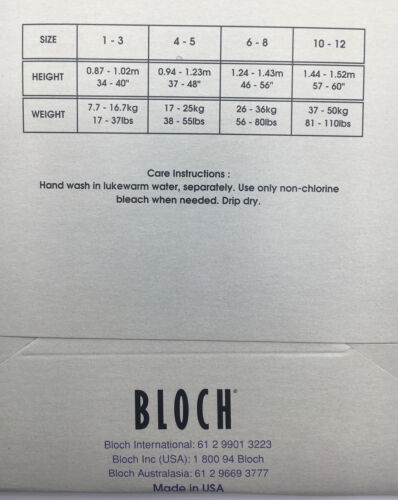 New BLOCH Endura Dance Tights Light Tan Size Toddler Fits 1-3 #T0921G Jazz / Tap - Fresh Stock Dated December 2025