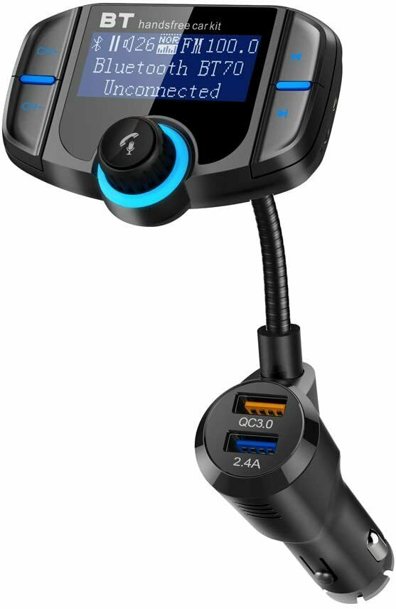 Wireless Bluetooth FM Transmitter Adapter Car Hands-free For iPhone Samsung LG - Fresh Stock Dated December 2025