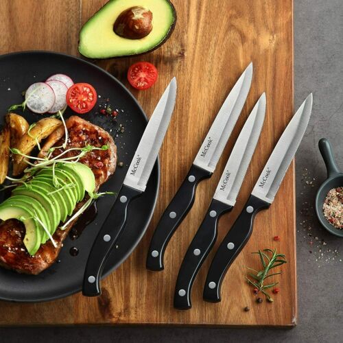 McCook MC55 8PCS Steak Knife Set Full Tang Stainless Steel Steak Knives - Fresh Stock Dated January 2026