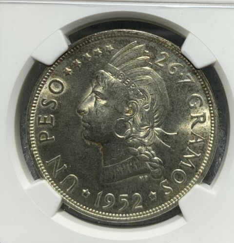 1952 DOMINICAN  SILVER COIN  NGC MS65 - Fresh Stock Dated December 2025