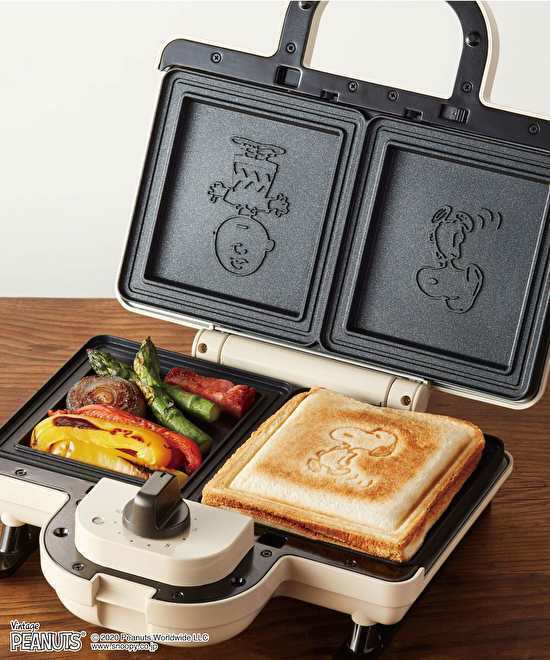 Peanuts Snoopy BRUNO Hot Sandwich Maker Double BOE069-ECRU 100V Japan Domestic - Fresh Stock Dated February 2026