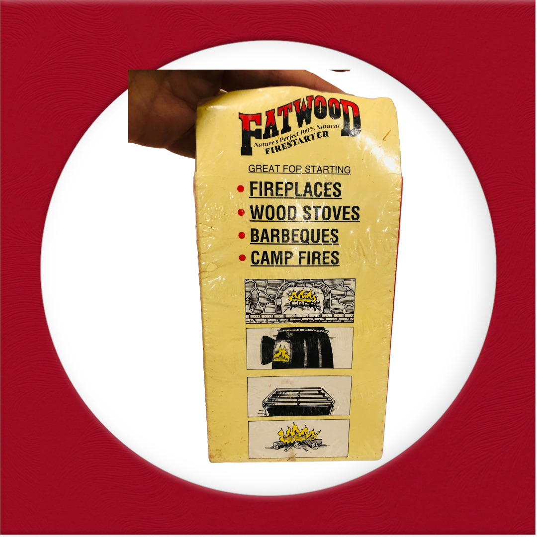 Lot of 2 Packages of FATWOOD FIRESTARTER - Natural Fuel for Fireplaces, BBQ, Etc - Fresh Stock Dated January 2026