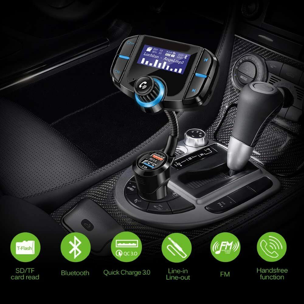 Wireless Bluetooth FM Transmitter Adapter Car Hands-free For iPhone Samsung LG - Fresh Stock Dated December 2025