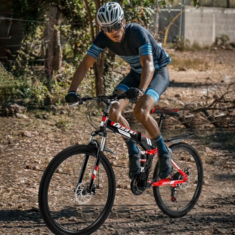 26 Inch Full Suspension Mountain Bike 21 Speed Folding Bike Non-slip Bike - Fresh Stock Dated January 2026