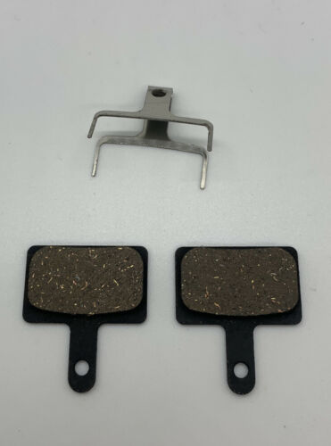 New Resin Disc Bicycle Brake Pads with Spring and Pin for Shimano B01S (1 Set) - Fresh Stock Dated December 2025