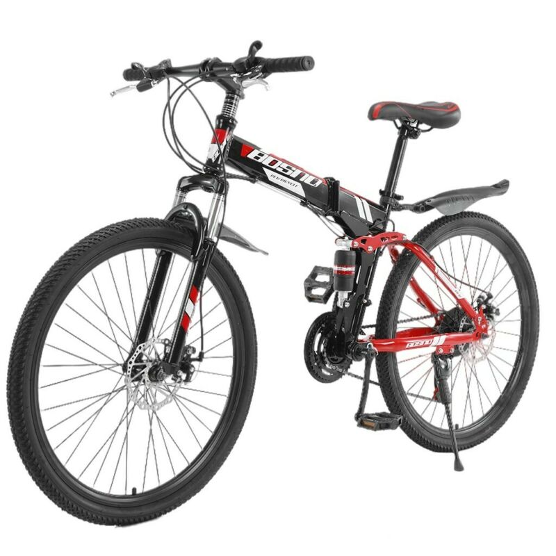 26 Inch Full Suspension Mountain Bike 21 Speed Folding Bike Non-slip Bike - Fresh Stock Dated January 2026