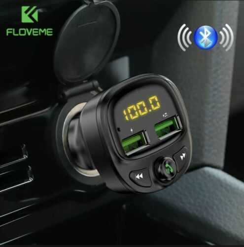 FLOVEME 3.4A Fast Car Charger Bluetooth Dual USB Mobile Car Phone Charger Fm - Fresh Stock Dated December 2025