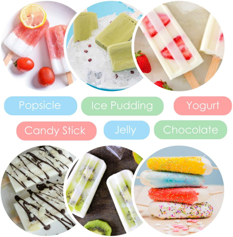 Ice Pop Molds Food Grade Silicone Frozen Ice Popsicle Makers With 100 Sticks - Fresh Stock Dated February 2026