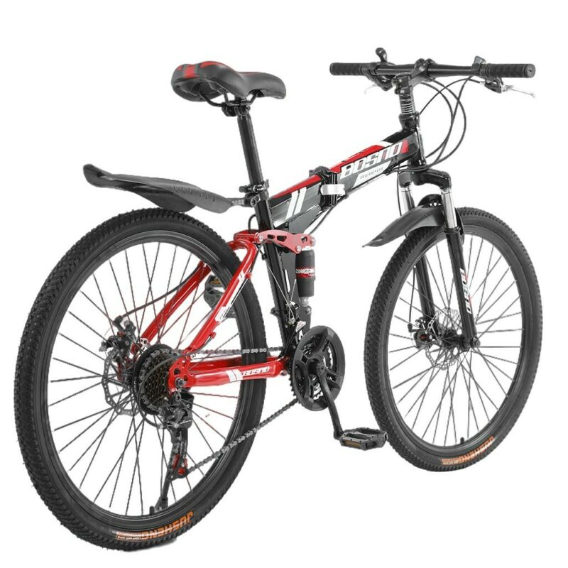 26 Inch Full Suspension Mountain Bike 21 Speed Folding Bike Non-slip Bike - Fresh Stock Dated January 2026
