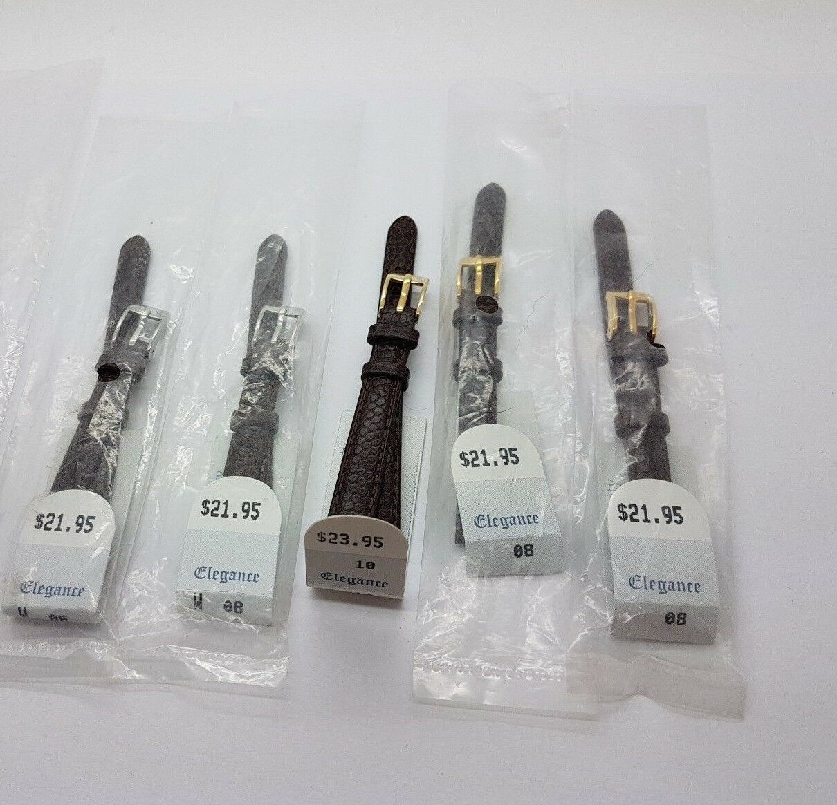 Lot of New Vintage Elegance Straps Brown Total of 5 (4 x8mm, 1 x 10mm) - 4P - Fresh Stock Dated December 2025