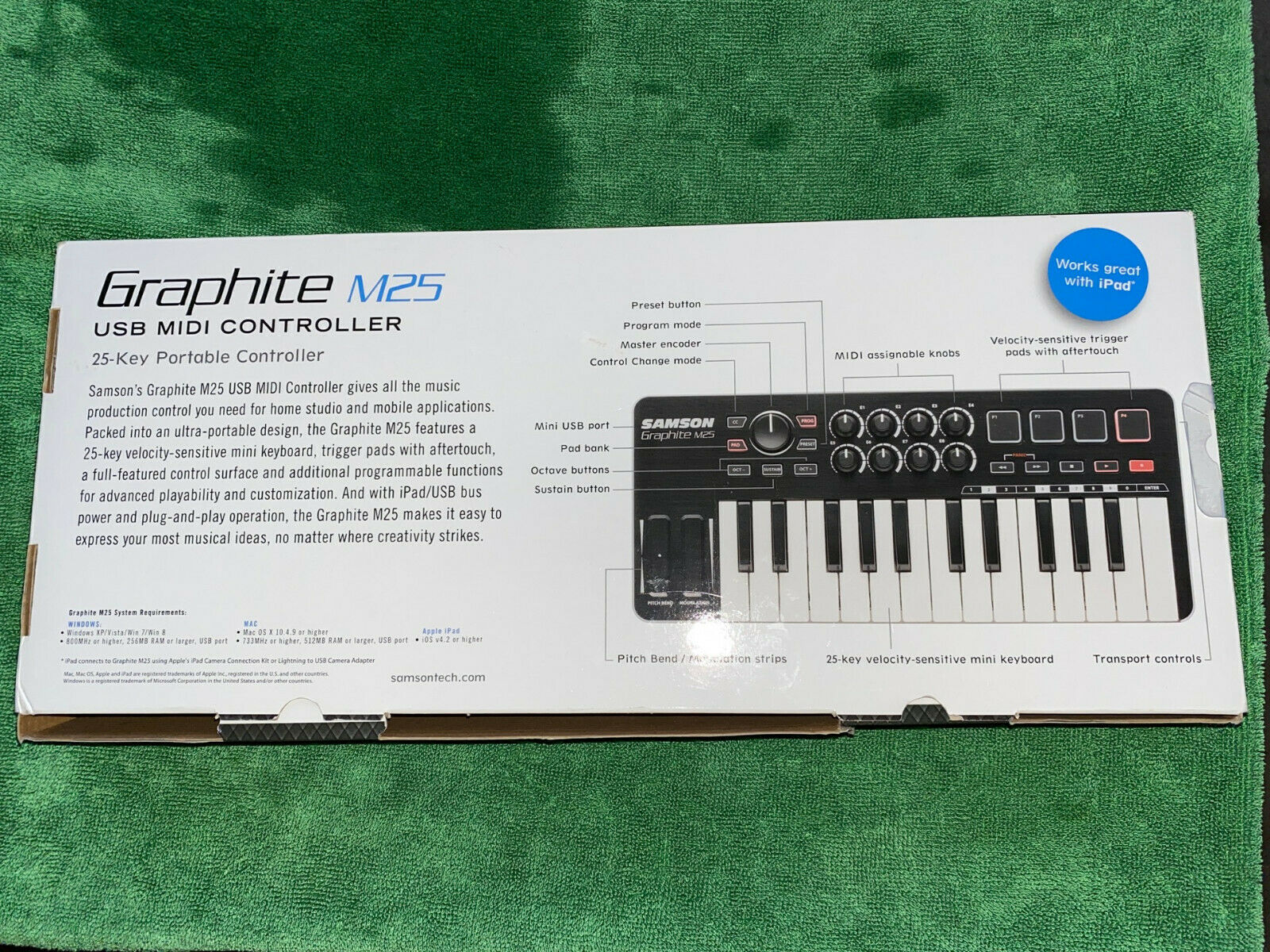 SAMSON GRAPHITE M25 USB MIDI KEYBOARD CONTROLLER - Fresh Stock Dated December 2025