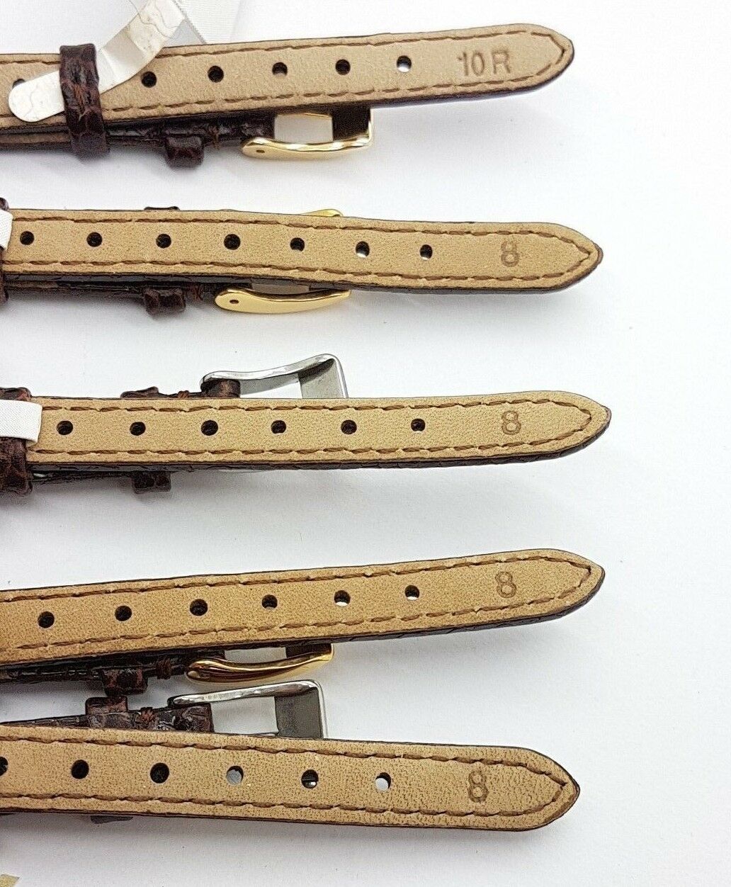 Lot of New Vintage Elegance Straps Brown Total of 5 (4 x8mm, 1 x 10mm) - 4P - Fresh Stock Dated December 2025