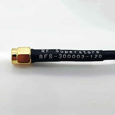 SMA Male (Plug) to SMA Male (Plug) RG58 Coaxial Cable Assembly, 120 inch (10 ft) - Fresh Stock Dated December 2025