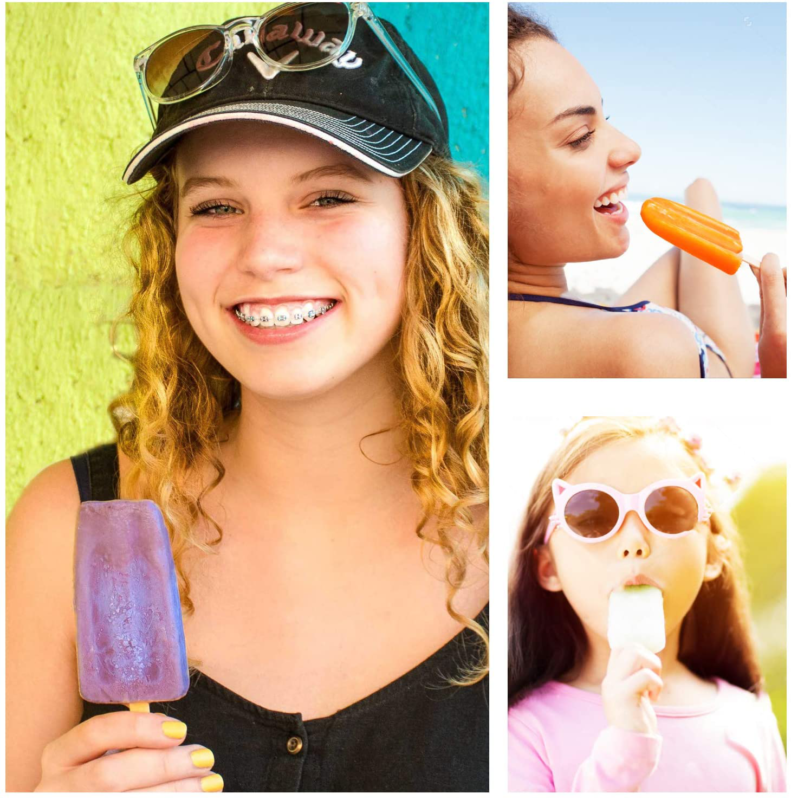 Ice Pop Molds Food Grade Silicone Frozen Ice Popsicle Makers With 100 Sticks - Fresh Stock Dated February 2026