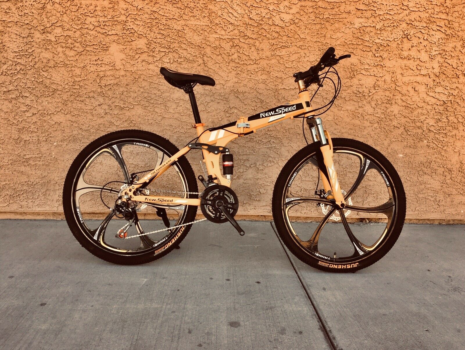 NEW FOLDING MOUNTAIN BIKE MTB 21 SPEED FULL SUSPENSION 26x17 - AUTHENTIC! - Fresh Stock Dated December 2025